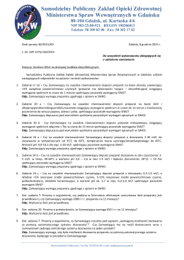 Odpowiedzi dotyczące postępowania nr 40/2015/KO CZ I (08.12