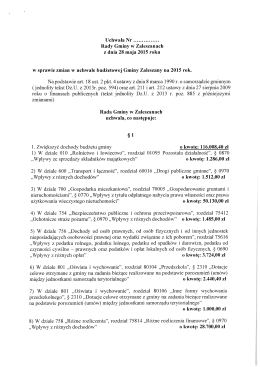 Uchwała Nr ............... Rady Gminy w Zaleszanach z dnia 28 maja
