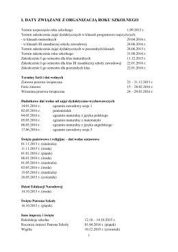 Roczny plan pracy w roku szkolnym 2015-2016