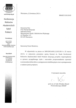 odpowiedź-projekt rozporządzenia Ministerstwa Nauki i Szkolnictwa