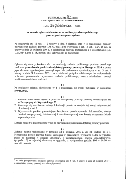 uchwała nr 95/2015 zarządu powiatu brzeskiego