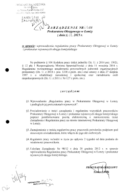 Zarządzenie 21/15 - Prokuratura Okręgowa w łomży