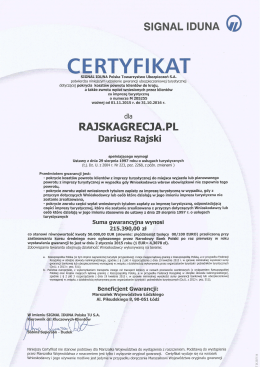 CERTYFIKAT SIGNAL IDUNA 2016