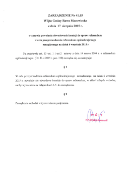 Treść zarządzenia