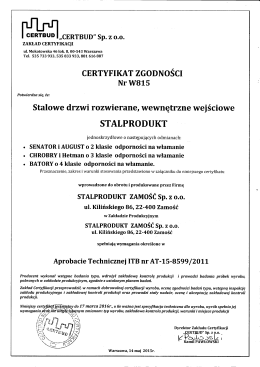 - CERTBUD &bdquo;cERTBUD&rdquo; sp. z 0.0.