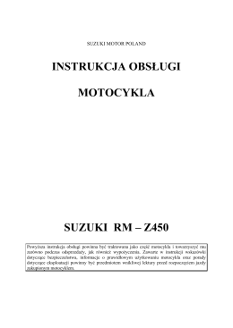 instrukcja obsługi motocykla suzuki rm – z450