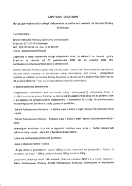 Zapytanie ofertowe - Krasiczyn, Urząd Gminy