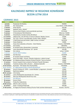 kalendarz imprez w regionie konińskim sezon letni 2014 czerwiec