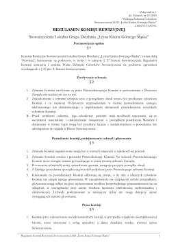 Regulamin komisji - Leśna Kraina Górnego Śląska