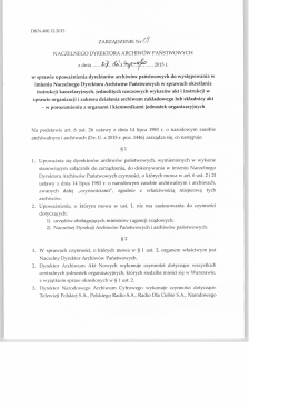 Zarządzenie Nr 19 Naczelnego Dyrektora Archiw&oacute;w Państwowych z