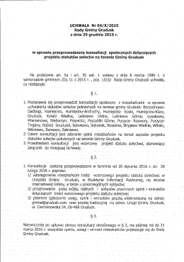 ` z dnia 29 grudnia 2015 r.` w sprawie przeprowadzenia
