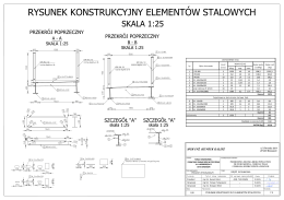 Rys. nr 6.2. Rysunek konstrukcyjny rusztu stalowego