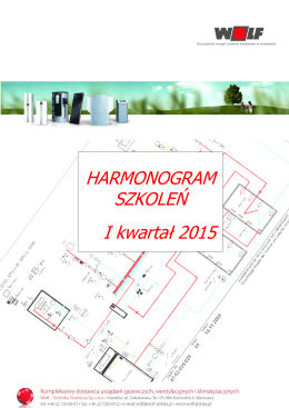 HARMONOGRAM SZKOLEŃ I kwartał 2015