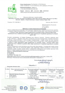 Wyniki postępowania - Główny Instytut Górnictwa