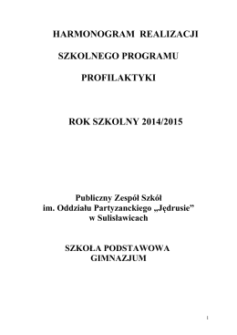 harmonogram na r.szk. 2014/2015 - pzs