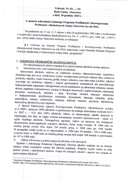 w sprawie uchwalenia Gminnego Programu Profilaktyki i