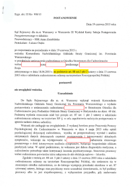 postanowieniu