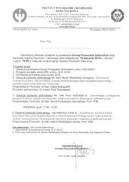 Zaproszenie na posiedzenie Komisji Przewodów Doktorskich 19
