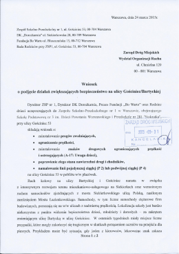 Wniosek wysłany do ZDM - Strona Rady Rodziców ZSP 1