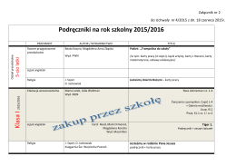 Podręczniki na rok szkolny 2012/2013