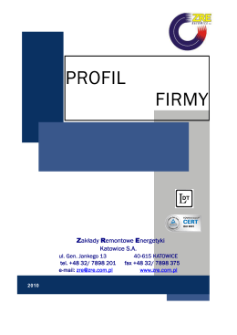 PROFIL FIRMY - Intranet ZRE SA Katowice