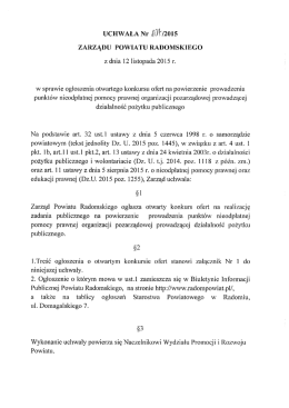 UCHWAŁA Nr .tdi/2015
