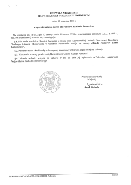 Uchwała Nr XII/120/15 Rady Miejskiej w Kamieniu Pomorskim z