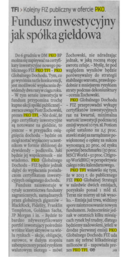 Fundusz inwestycyjny jak sp&oacute;łka giełdowa