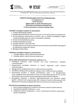 Specjalista w Wydziale Kontraktacji
