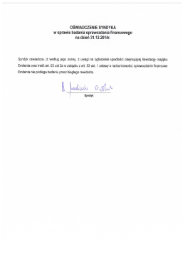 OŚWIADCZENIE SYNDYKA