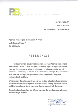 PAKBUD sKUP suRovvcÓvv WTÓ` - A`PROM – Agencja promocyjno
