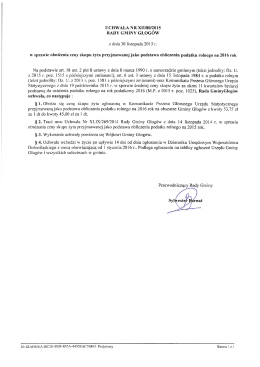 Uchwała nr XII/80/2015 w sprawie ceny skupu żyta przyjmowanej