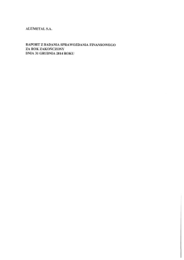 Ernst & Young Raport biegłego rewidenta z badania