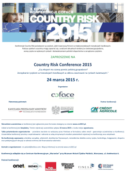 Country Risk Conference 2015 24 marca 2015 r.