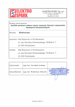 Analiza pomiaru poboru mocy czynnej, biernej i zawartości