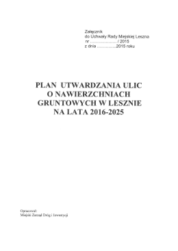 plan utwardzania