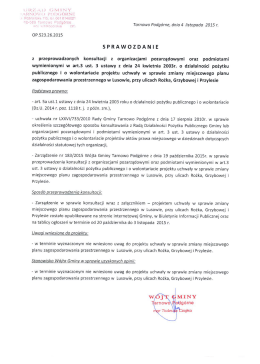 Sprawozdanie z przeprowadzonych konsultacji