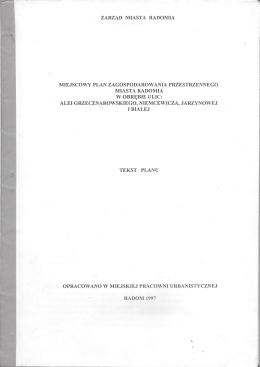 MIEJSCOWY PLAN ZAGOSPODAROWANIA PRZESTRZENNEGO
