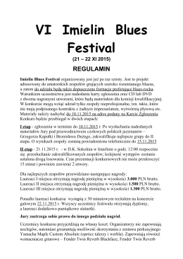 Regulamin - VI. Imielin Blues Festival