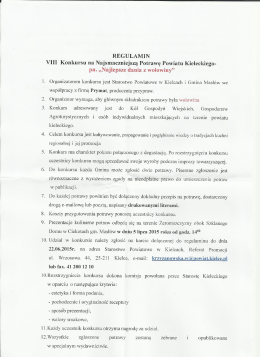 VIII Konkursu na Najsmaczniejszą Potrawę Powiatu Kieleckiego