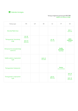 Kalendarz treningów