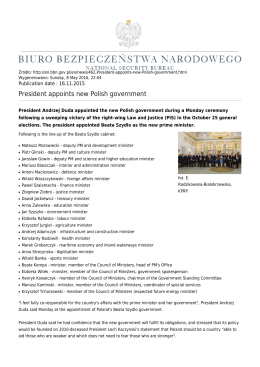 President appoints new Polish government