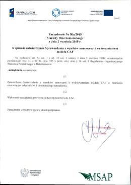 Sprawozdanie z wynik&oacute;w samooceny z wykorzystaniem modelu CAF