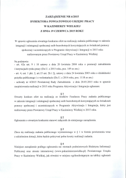 zarządzenie nr 6/2015 dyrektora powiatowego urzędu pracy w
