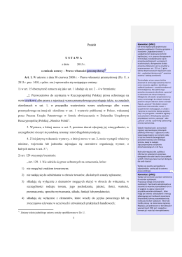 Projekt USTAWA z dnia 2015 r. o zmianie ustawy – Prawo własności
