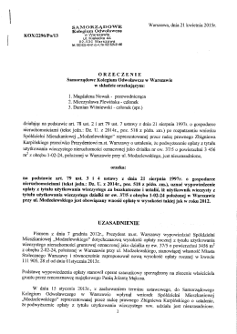 SKO ORZECZENIE dz.37.5 - Spółdzielnia Mieszkaniowa