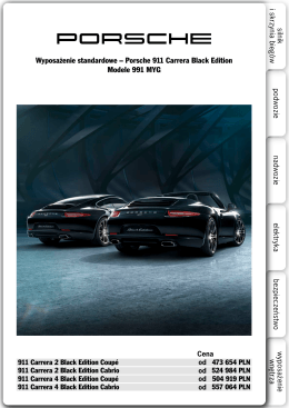 Wyposażenie standardowe – Porsche 911 Carrera Black Edition