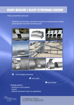 OSŁONY METALOWE Z BLACHY OCYNKOWANH OGNIOWO