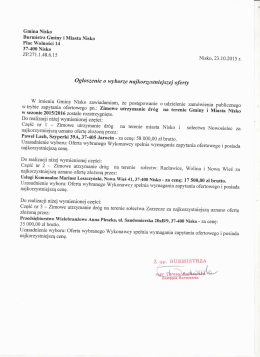 Gmina Nisko Burmistrz Gminy i Miasta Nisko