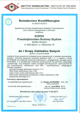 Świadectwo Kwalifikacyjne